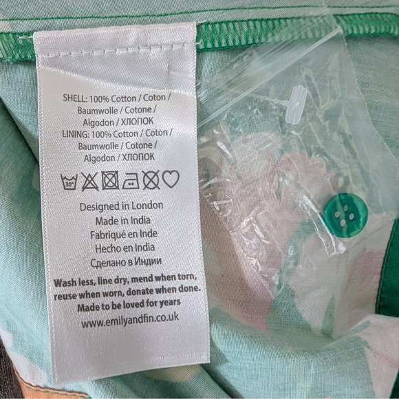 Emily & Fin NEW Alyssa Midi Dress Womens M Modcloth Cotton Sweet Pea Floral - Picture 7 of 7